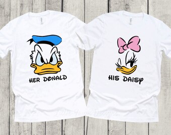 Her Donald His Daisy Matching Shirts, Anniversary, Disney, Magical, Inspired, Magic Kingdom, AK, Epcot, HS, Honeymoon, Wedding