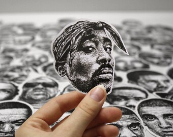 Scribbled Tupac Shakur - Vinyl Sticker