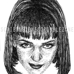 Scribbled Mia Wallace Uma Thurman Pulp Fiction Poster image 3