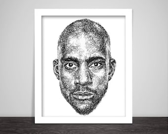 Scribbled Kevin Garnett - NBA Poster