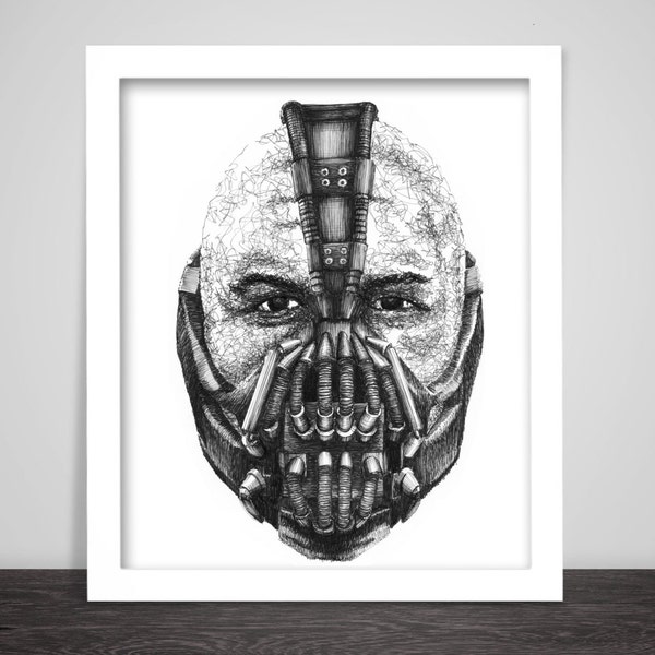 Scribbled Bane (Tom Hardy) Print