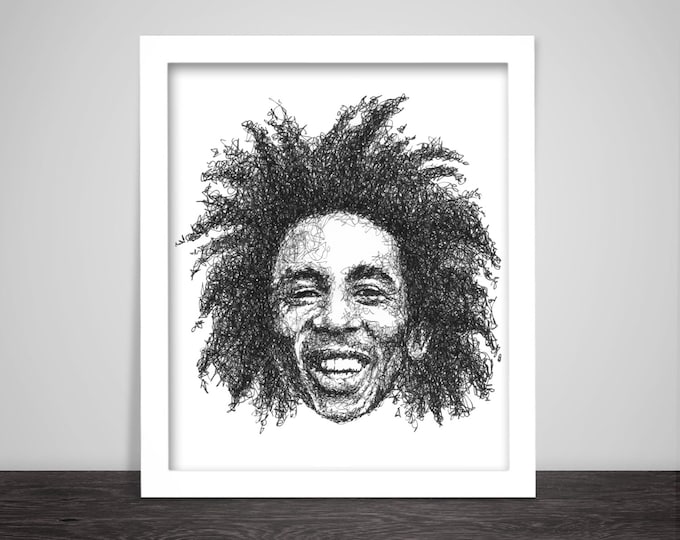 Scribbled Bob Marley - Poster