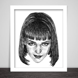 Scribbled Mia Wallace Uma Thurman Pulp Fiction Poster image 1