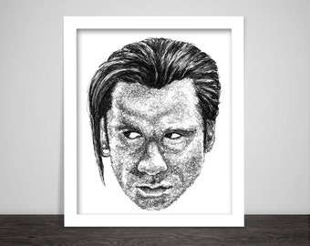 Scribbled Vincent Vega (John Travolta) Print