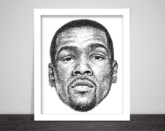 Scribbled Kevin Durant - NBA Poster