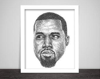 Scribbled Kanye West - Hip Hop Poster