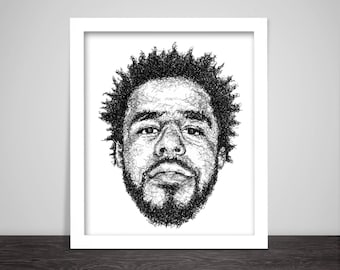 Scribbled J.Cole - Hip Hop Poster