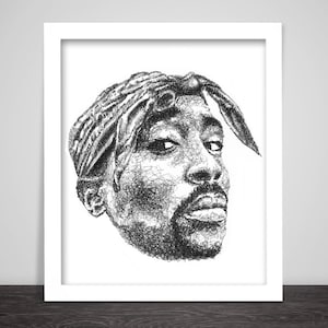 Scribbled Tupac Print Bild 1