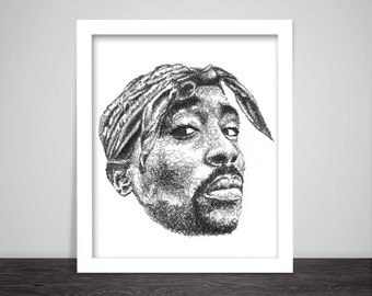 Scribbled Tupac Print