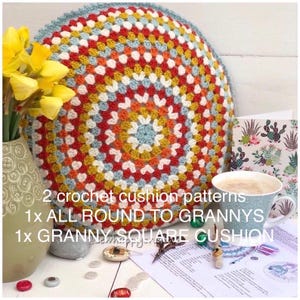 Crochet Pattern, 2 Granny Square Patterns,Crochet Cushion, crochet pillow pattern,PDF Pattern, PDF Crochet Tutorial Instant Download.