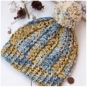 Crochet Hat Pattern, Crochet Pattern, Snow Days Crochet Hat Pattern,Crochet Beanie Hat, Instant Download PDF Crochet Tutorial, pdf pattern. image 3