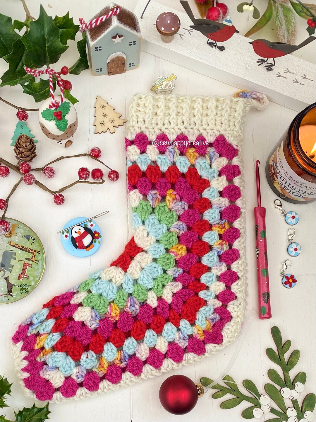 Granny Square Stocking Pattern:(christmas Stocking) Crochet Pattern ...