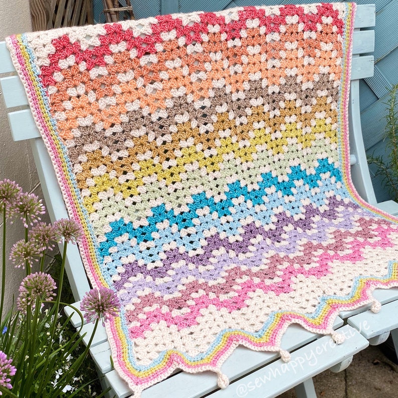 Festival Granny Ripple Crochet Blanket Pattern,Crochet Afghan blanket Pattern, pattern,PDF Pattern, PDF Crochet Tutorial Instant Download. image 2