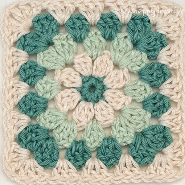 Modèle au crochet Daisy Grandma Square, modèle au crochet, couverture au crochet, téléchargement immédiat du modèle pdf, photo, numérique, SewHappyCreative.