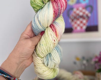 Hand Dyed Aran Yarn,Little Beach House, Superwash Merino Wool, Knitting Crochet SewHappyCreative
