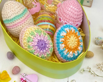 Crochet Egg, Granny Square, Crochet Pattern, Digital Pattern, Easter Egg, pdf pattern, instant dowload,photo tutorial, SewHappyCreative.
