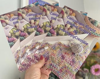 Printed Linen Stitch Ripple Blanket Pattern by SewHappyCreative