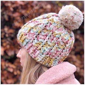 Crochet Hat Pattern, Crochet Pattern, Snow Days Crochet Hat Pattern,Crochet Beanie Hat, Instant Download PDF Crochet Tutorial, pdf pattern. image 1