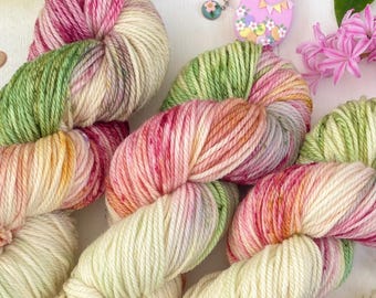 Hand Dyed Aran Yarn, JellyBean, Superwash Merino Wool, Knitting Crochet SewHappyCreative