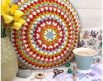 Modèle au crochet, coussin rond au crochet, modèle de coussin au crochet, modèle de coussin au crochet, modèle PDF, tutoriel crochet PDF téléchargement immédiat