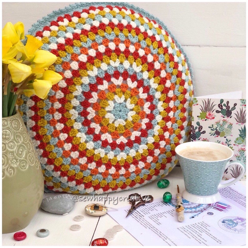 Crochet Pattern Round Crochet Cushion Crochet Pillow Etsy Canada