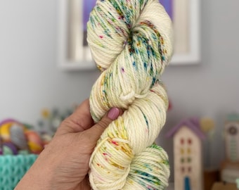 Hand Dyed Aran Yarn, hidden gem , Superwash Merino Wool, Knitting Crochet SewHappyCreative