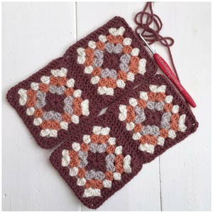 2 Granny Square Crochet Patterns, Wrist Warmers Pattern, Crochet Cowl Pattern, Mitten Pattern,Instant Download PDF, Crochet photo Tutorial. image 8