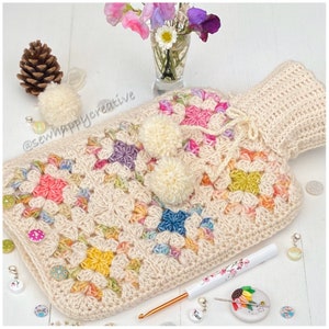 Granny Square Crochet Pattern, Hot Water Bottle Cover Pattern, Crochet Pattern,Instant Download PDF Crochet Pattern, Photo Tutorial. image 2