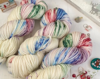 Hand Dyed Aran Yarn, First Frost, 100% Superwash Merino Wool, knitting, crochet, SewHappyCreative