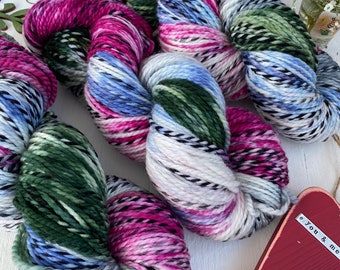 Zebra Hand Dyed Yarn, Dancing on Ice indie dyer, merino base, knitting and crochet yarn, merino yarn, double knitting, SewHappyCreative.
