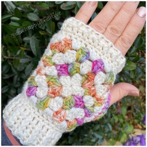 Granny Square Crochet Pattern,Wrist Warmers Pattern, Crochet Pattern, Mitten Pattern, Crochet Mittens,Instant Download PDF Crochet Tutorial. image 10