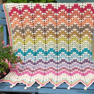 Festival Granny Ripple Crochet Blanket Pattern,Crochet Afghan blanket Pattern, pattern,PDF Pattern, PDF Crochet Tutorial Instant Download.