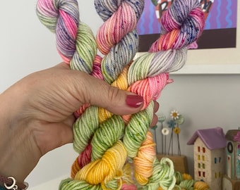 Hand Dyed  Yarn, DK Mini Skeins, Happy Shed  , blend knitting, crochet SewHappyCreative