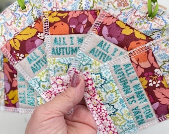 Étiquette Scrappy Patchwork : décoration de sac en tissu Liberty