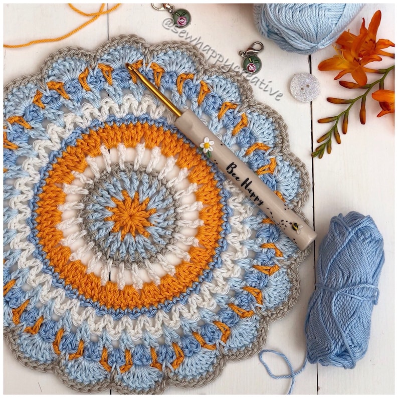 Crochet Mandala Pattern Mandala Doily pattern,Crochet Doily,Dorothy Mandala Instant Download PDF Crochet Pattern Tutorial image 3