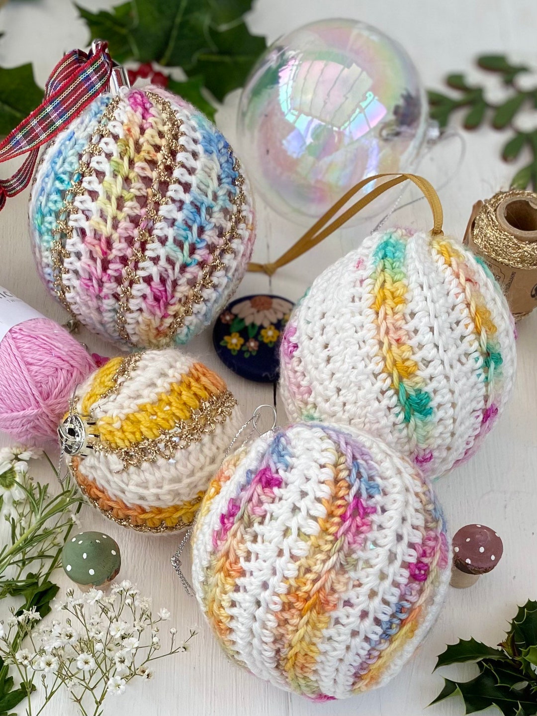 Square Bauble Crochet Pattern Christmas Bauble, Photo Tutorial (PDF Pattern) Digital ...