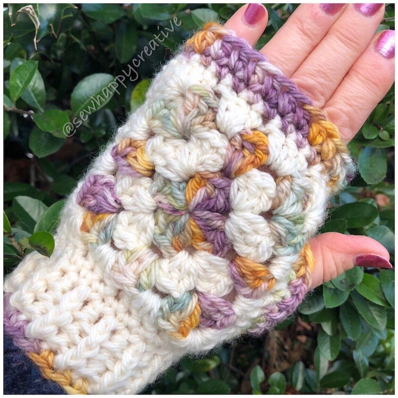 Granny Square Crochet Pattern,Wrist Warmers Pattern, Crochet Pattern, Mitten Pattern, Crochet Mittens,Instant Download PDF Crochet Tutorial. image 7