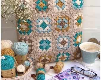 Granny Square Crochet Pillow Pattern: Intermediate Level (PDF Pattern)SewHappyCreative