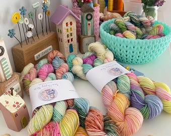 4ply Hand Dyed Yarn 4PLY sock Bundle: Merino Blend, 20g mini skein Crochet, Knitting, fingering SewHappycreative