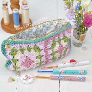 Granny Square crochet pattern, Zipper pouch, crochet bag,Notions Pouch, Purse Crochet Pattern, pdf pattern instant download, photo tutorial image 7