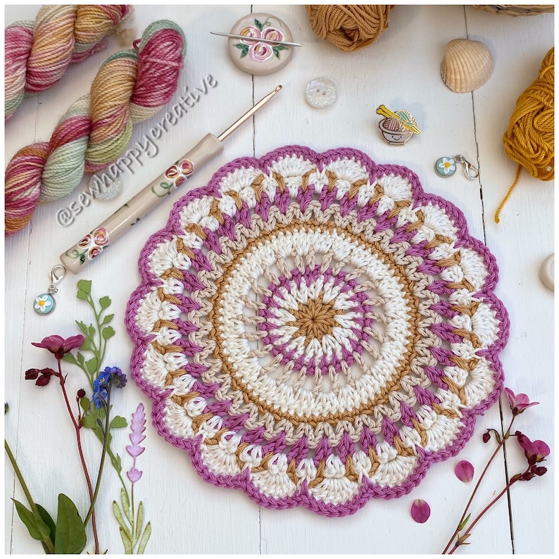 Crochet Mandala Pattern Mandala Doily pattern,Crochet Doily,Dorothy Mandala Instant Download PDF Crochet Pattern Tutorial image 2