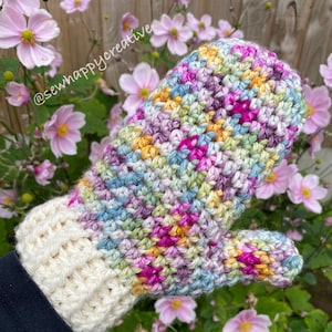 Crochet Mitten Pattern: Aran Yarn, Adjustable Fit (PDF Pattern)SewHappyCreative