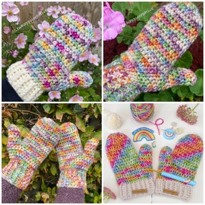 Crochet Mitten Pattern, Glove Pattern, Winter Warming Mitten Pattern, Instant Download, PDF Crochet Tutorial, PDF Pattern, SewHappyCreative image 5