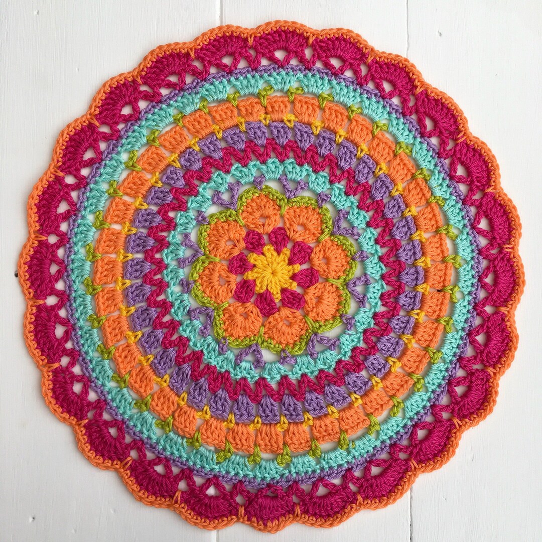 Crochet Pattern Mandala Pattern,happy Flower African Flower Mandala Doily Pattern,crochet