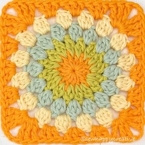 Sunburst Granny Square Crochet Pattern, Motif for Blankets, crochet Pattern, SewHappyCreative, pdf pattern, instant download photo tutorial image 3