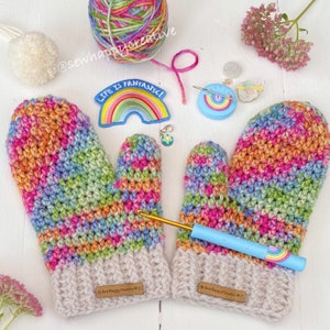 Crochet Mitten Pattern, Glove Pattern, Winter Warming Mitten Pattern, Instant Download, PDF Crochet Tutorial, PDF Pattern, SewHappyCreative image 9