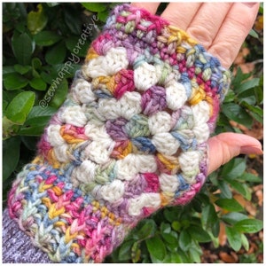 Granny Square Crochet Pattern,Wrist Warmers Pattern, Crochet Pattern, Mitten Pattern, Crochet Mittens,Instant Download PDF Crochet Tutorial. image 8