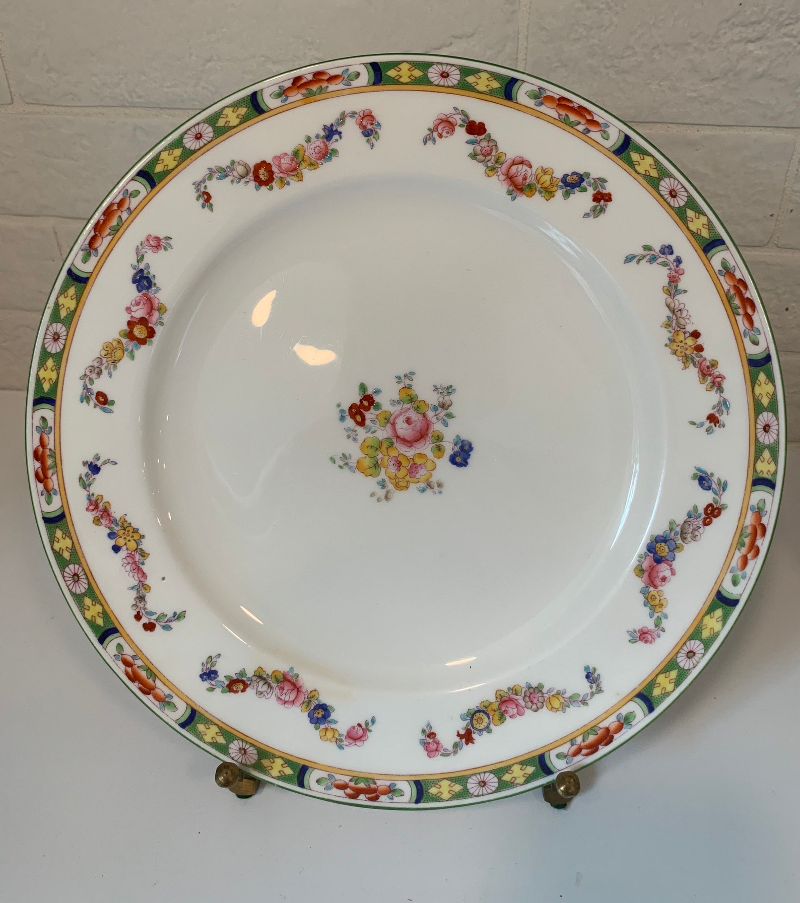 Rare set of 3 beautiful antique Minton Rose dinner plates with Etsy