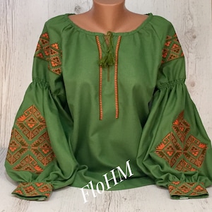 XS is reserved for Marie Ukrainian Vyshyvanka Ukrainian Embroidered Blouse Boho Style Romanian Blouse image 1