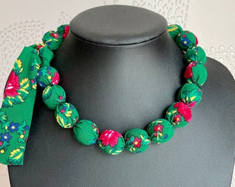 Oekraïense kralen stof Ethno Boho zwarte kralen ketting cadeau voor haar